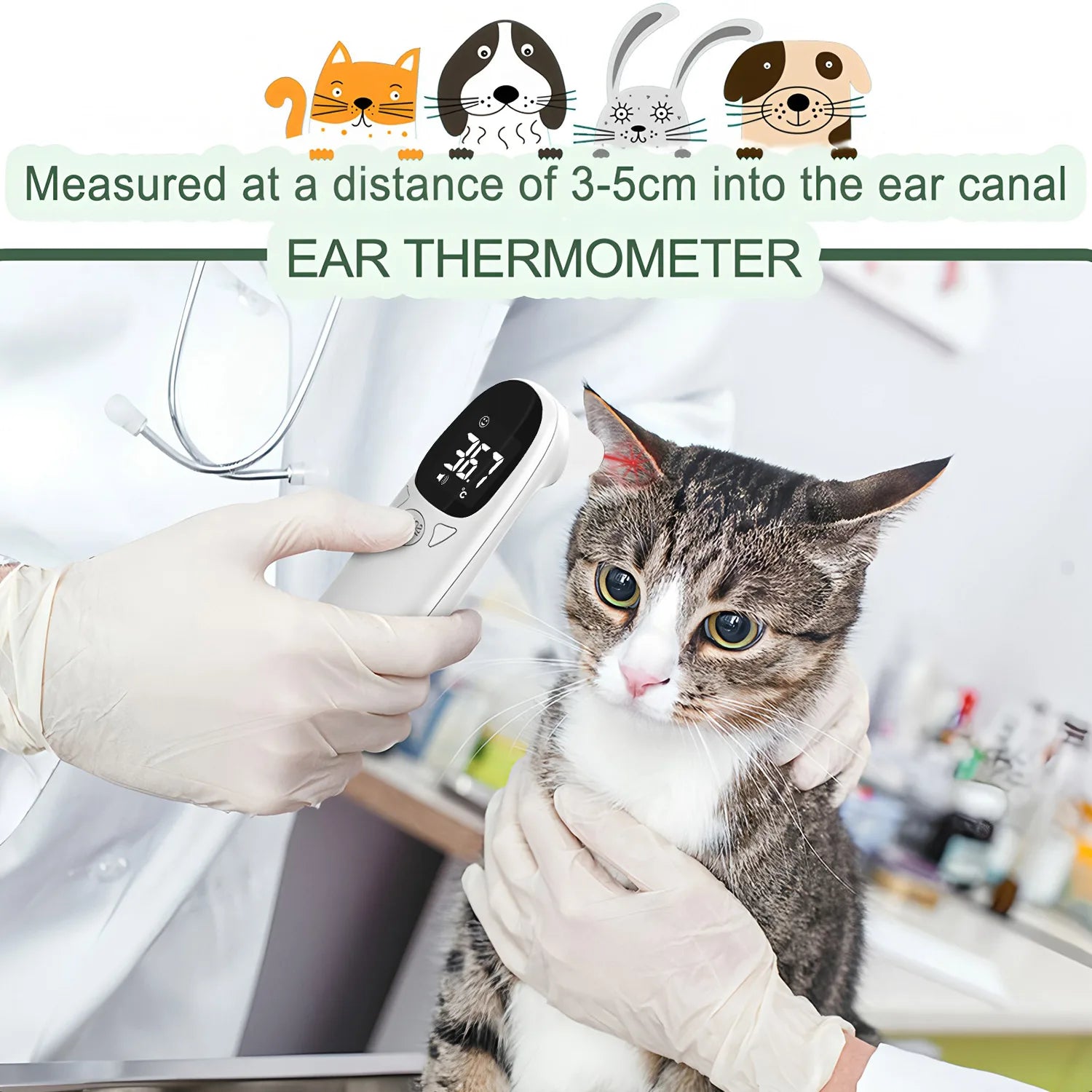 Alaika "No-Stress" Non-Contact Digital Pet Thermometer