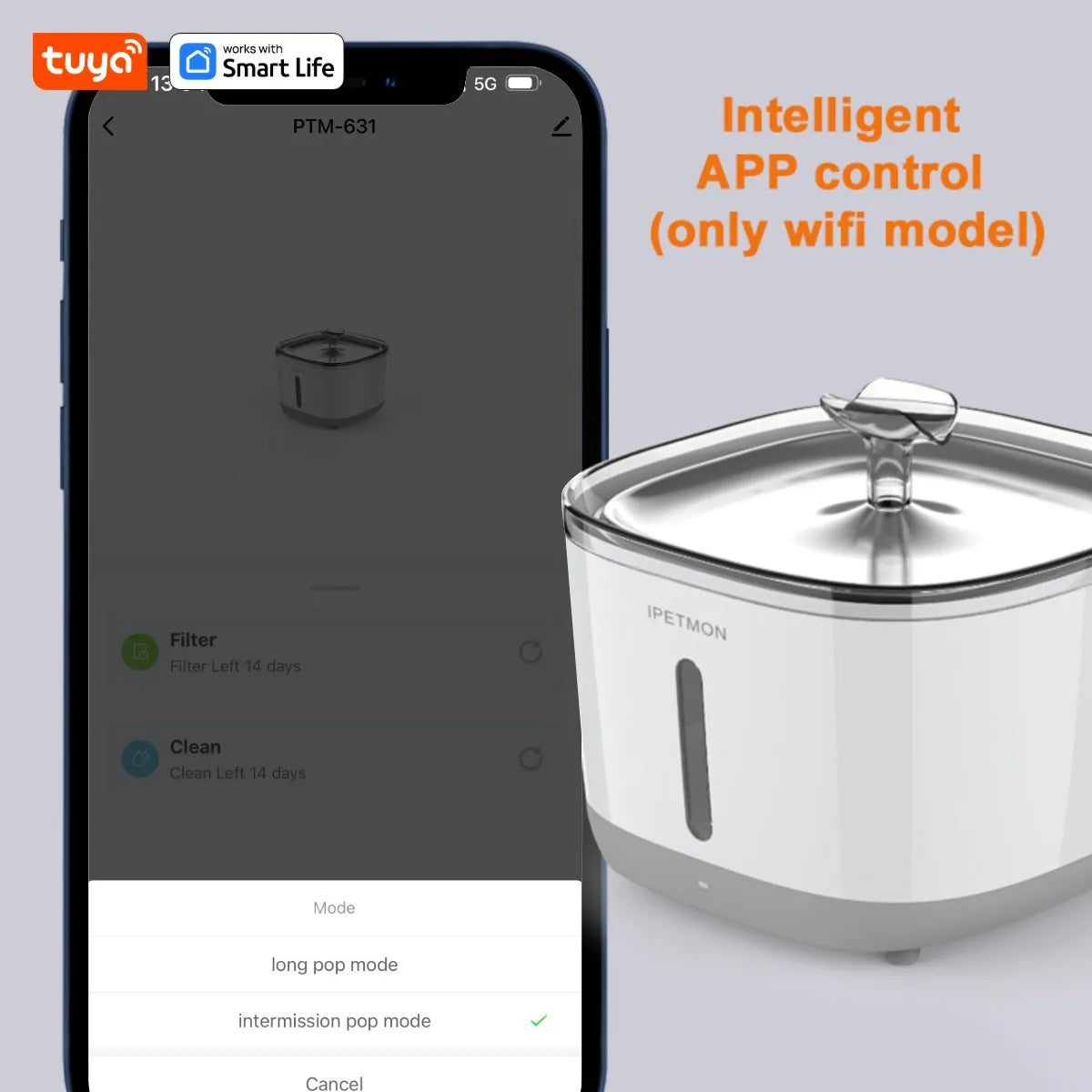 Alaika PureStream™ WiFi Smart Pet Fountain (2.5L)