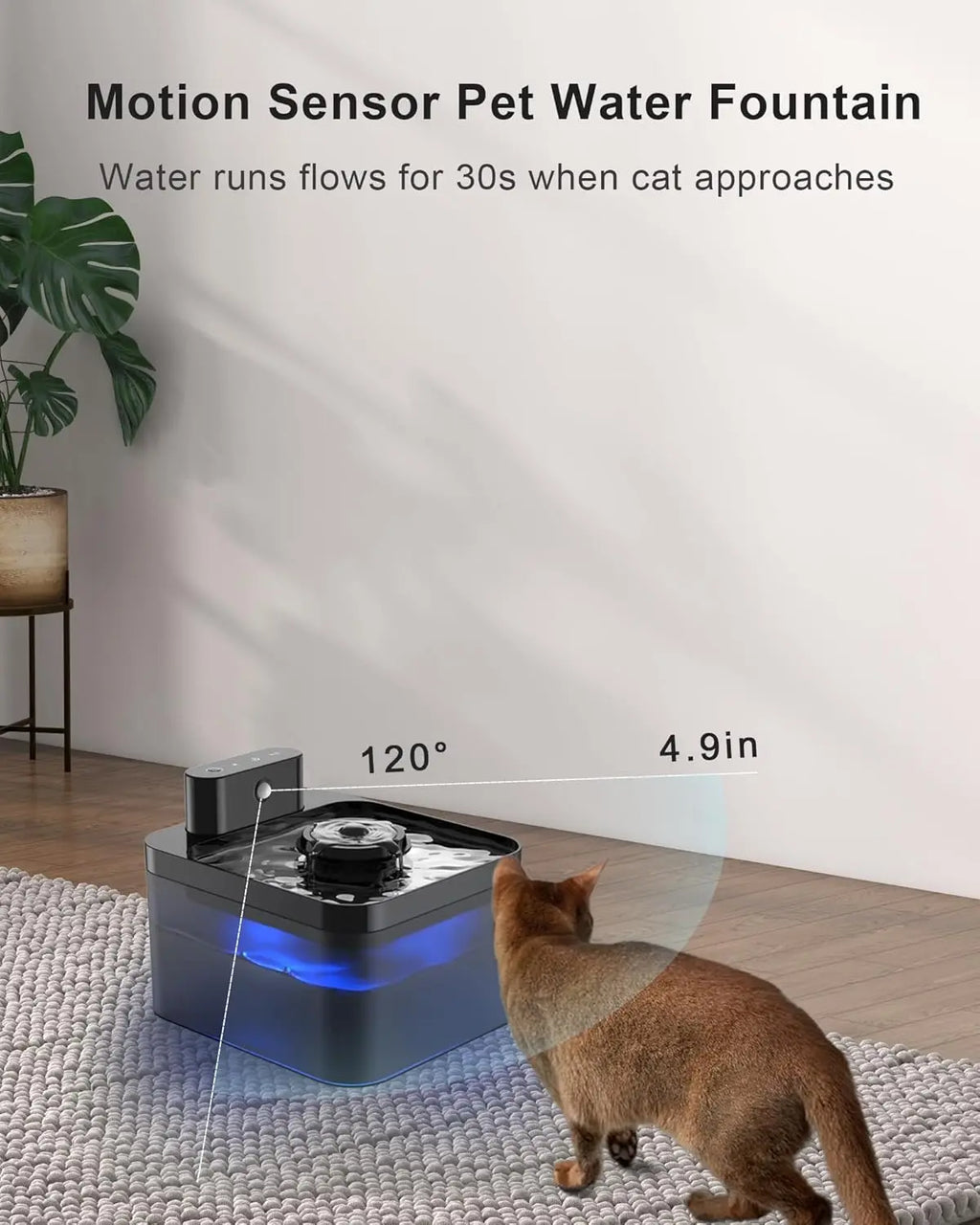 Alaika Wireless Automatic Smart Pet Fountain (2.2L Sensor Activated)