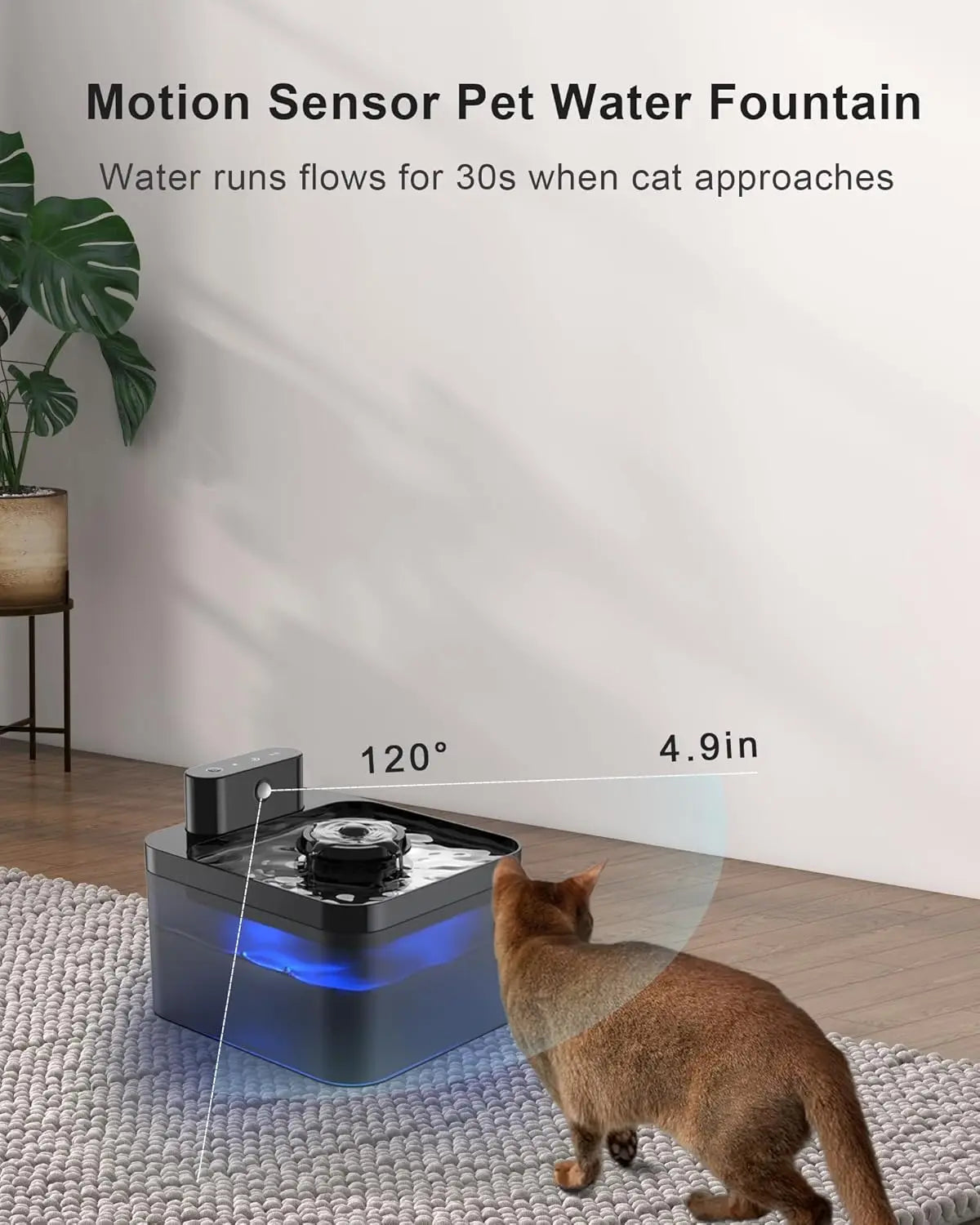 Alaika Wireless Automatic Smart Pet Fountain (2.2L Sensor Activated)
