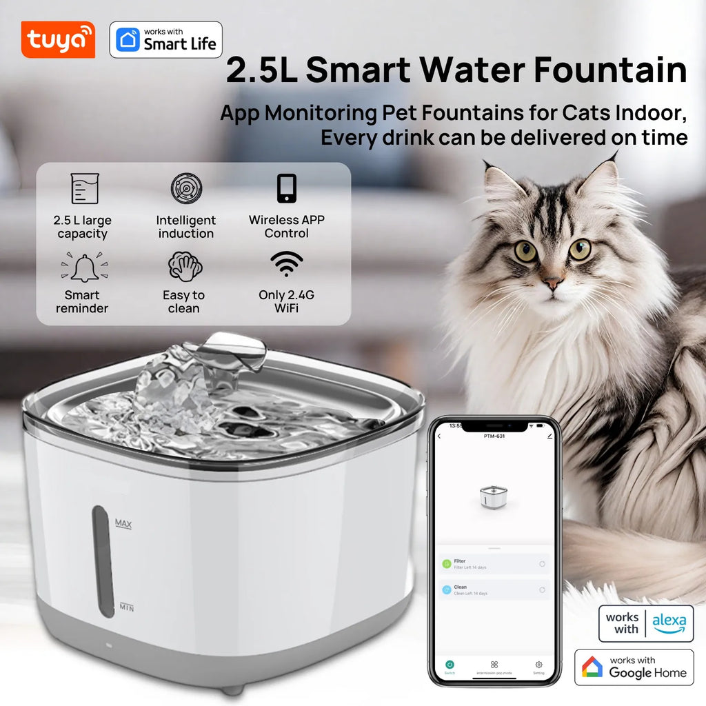 Alaika PureStream™ WiFi Smart Pet Fountain (2.5L)