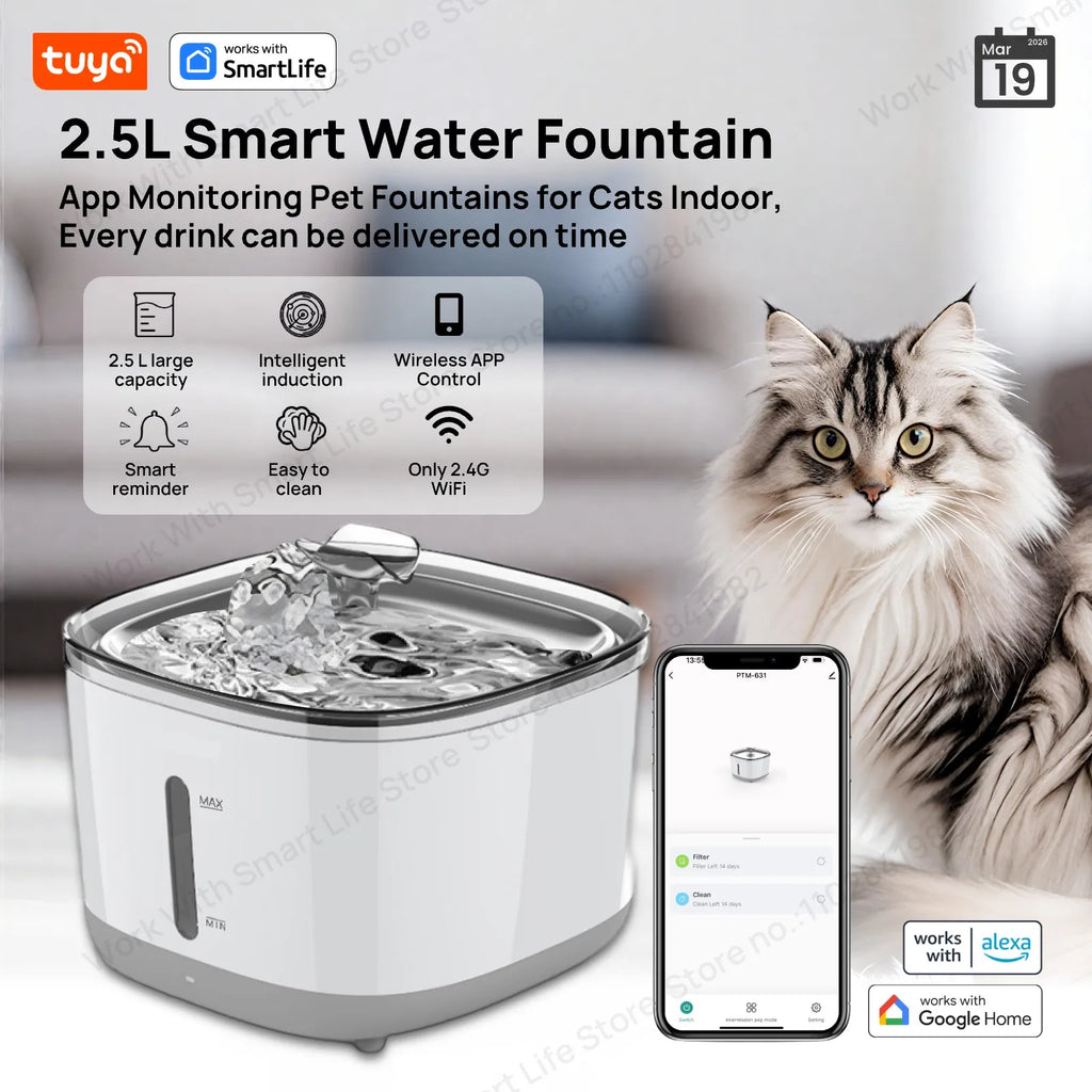 Alaika PureStream™ WiFi Smart Pet Fountain (2.5L)