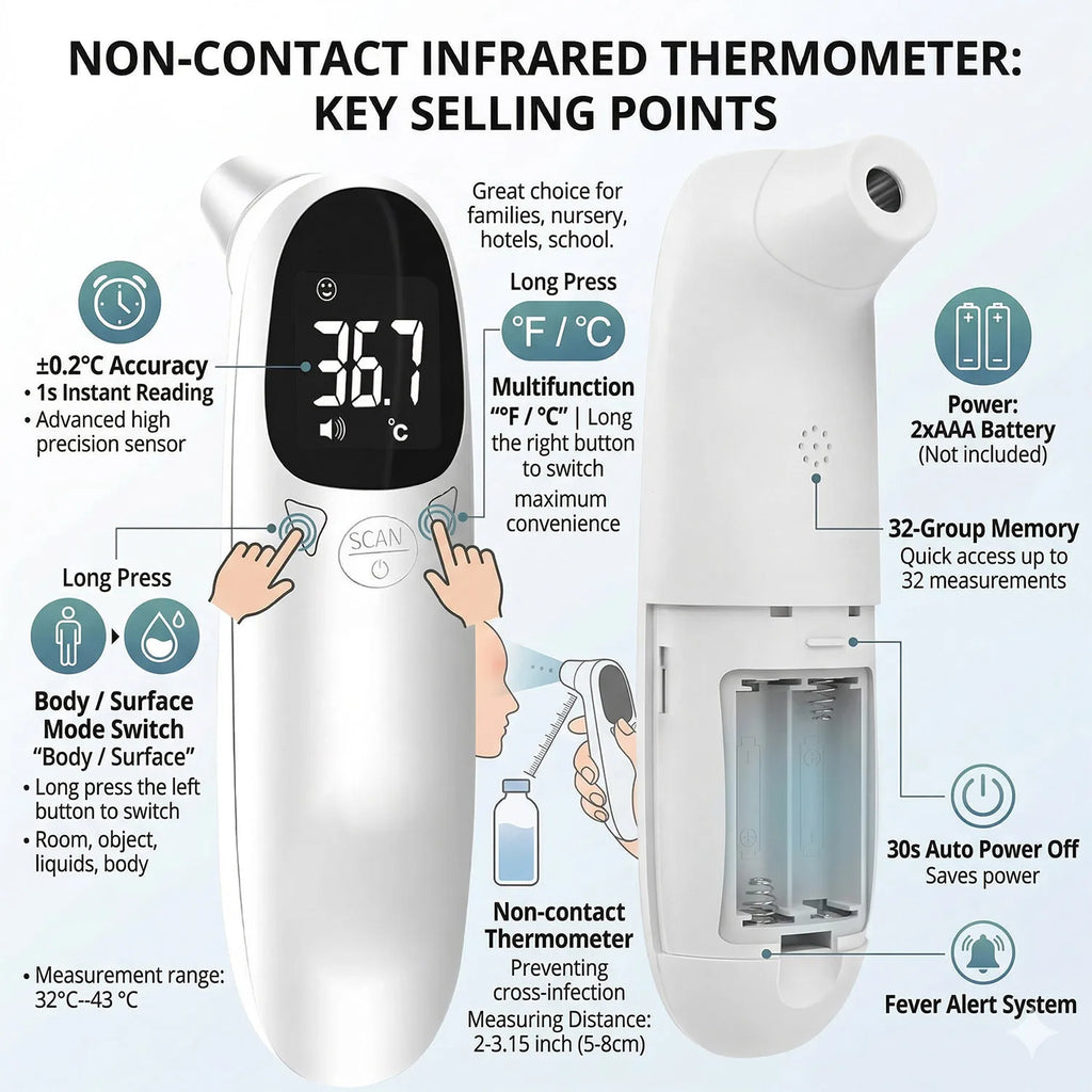 Alaika "No-Stress" Non-Contact Digital Pet Thermometer